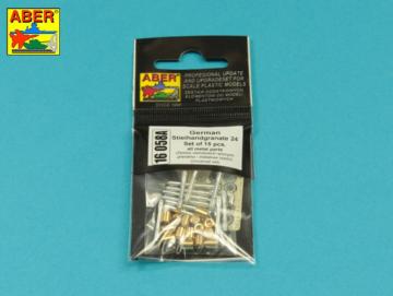 German Stielhandgranate 24 - Set of 15 pcs. All metal parts · AB 16058A ·  Aber · 1:16