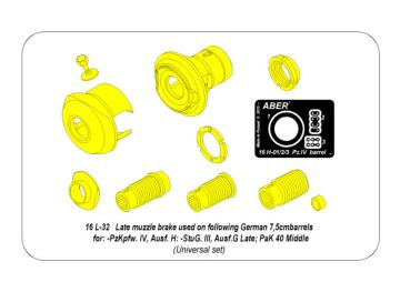 Early  muzzle brake to barrels in Pz.IVH Stug.IIIG or early PaK 40 &middot; AB 16L31 &middot;  Aber &middot; 1:16