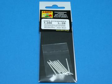 Set of 8 pcs  380mm short barrels for ships Richeulieu, Jean Bart &middot; AB RE350L39 &middot;  Aber &middot; 1:350