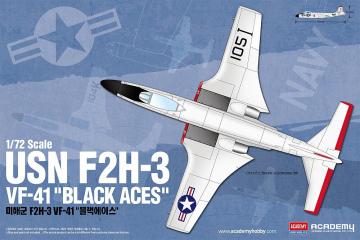 USN F2H-3 - VF-41 Black Aces &middot; AY 12548 &middot;  Academy Plastic Model &middot; 1:72