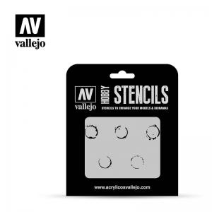 Schablone, Ölfässer · VAL ST-AFV002 · Acrylicos Vallejo · 1:35 Schablone, Ölfässer · VAL ST-AFV002 · Acrylicos Vallejo · 1:35
