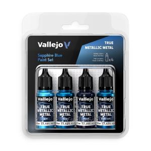 Saphir-Blau - Farbset - 4 x 18 ml &middot; VAL TMM77256 &middot;  Acrylicos Vallejo