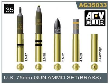 75mm gun ammo brass set · AF AG3533 ·  AFV-Club · 1:35