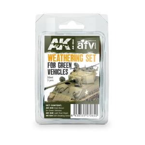 GREEN VEHICLES WEATHERING SET · AKI AK064 ·  AK Interactive