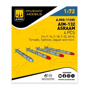 AIM-132 ASRAAM (4 pcs) &middot; AMIG 11205 &middot;  AMMO by MIG Jimenez &middot; 1:72