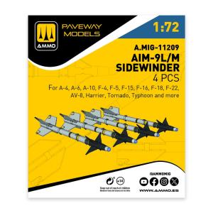 AIM-9L/M Sidewinder (4 pcs) &middot; AMIG 11209 &middot;  AMMO by MIG Jimenez &middot; 1:72