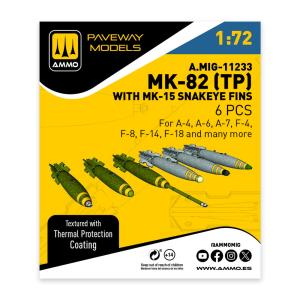 MK-82 with thermal protection and MK-15 Snakeye fin (6 pcs) · AMIG 11233 · AMMO by MIG Jimenez · 1:72 MK-82 with thermal protection and MK-15 Snakeye fin (6 pcs) · AMIG 11233 · AMMO by MIG Jimenez · 1:72