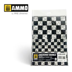 Checkered Marble. Square Die-cut Marble Tiles - 2 pcs &middot; AMIG 8783 &middot;  AMMO by MIG Jimenez