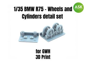BMW R75 - Wheels and Cylinders detail set [Great Wall Hobby] &middot; ASK A35001 &middot;  Art Scale Kit &middot; 1:35