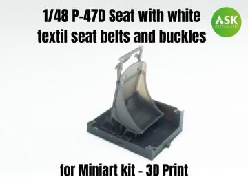 P-47D Seat with white textil seat belts and buckles &middot; ASK A48007 &middot;  Art Scale Kit &middot; 1:48