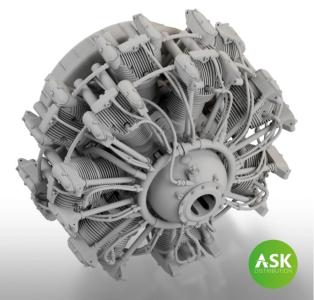 Nakajima Sakae 12 engine - ASK 3D Print [Eduard] &middot; ASK A48037 &middot;  Art Scale Kit &middot; 1:48