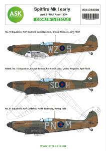 Spitfire Mk.I early part 2 - RAF aces 1938 / 1939 &middot; ASK D32089 &middot;  Art Scale Kit &middot; 1:32