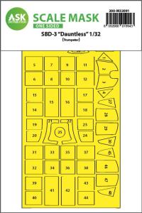 SBD-3 Dauntless - One-sided express fit mask [Trumpeter] &middot; ASK M32091 &middot;  Art Scale Kit &middot; 1:32