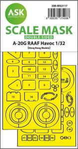 A-20G RAAF Havoc - Double-sided express fit mask [HK Models] &middot; ASK M32117 &middot;  Art Scale Kit &middot; 1:32