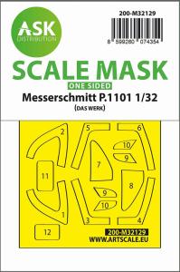Messerschmitt P.1101  - One-sided express fit mask [Das Werk] &middot; ASK M32129 &middot;  Art Scale Kit &middot; 1:32