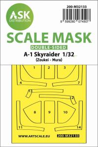 A-1 Skyraider - Double-sided express fit and self adhesive mask [SWS Zoukei-Mura] &middot; ASK M32133 &middot;  Art Scale Kit &middot; 1:32