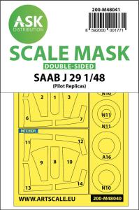 SAAB J29 B  - Double-sided painting mask [Pilot Replicas] &middot; ASK M48041 &middot;  Art Scale Kit &middot; 1:48