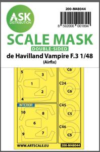 De Havilland Vampire F.3 - Double-sided painting mask [Airfix] &middot; ASK M48044 &middot;  Art Scale Kit &middot; 1:48