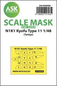 N1K1 Kyofu Type 11 - One-sided mask self-adhesive pre-cutted [Tamiya] &middot; ASK M48088 &middot;  Art Scale Kit &middot; 1:48