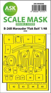 B-26B Marauder Flak Bait - Double-sided express fit mask [ICM] &middot; ASK M48306 &middot;  Art Scale Kit &middot; 1:48