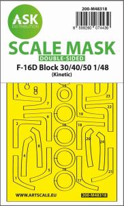 F-16D Block 30/40/50 - Double-sided fit and self adhesive express mask [Kinetic] &middot; ASK M48318 &middot;  Art Scale Kit &middot; 1:48
