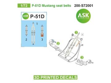 P-51D Mustang seat belts - 3D printed decals &middot; ASK S72001 &middot;  Art Scale Kit &middot; 1:72