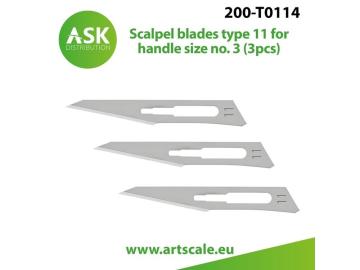 Scalpel blades type 11 for handle size no. 3 (3pcs) &middot; ASK T0114 &middot;  Art Scale Kit