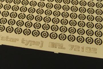 Tie down points (star type) US aircraft carrier &middot; BRN L72102 &middot;  Brengun &middot; 1:72