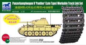 Panther Late Type Workable Track LinkSet · BRON AB3540 ·  Bronco Models · 1:35