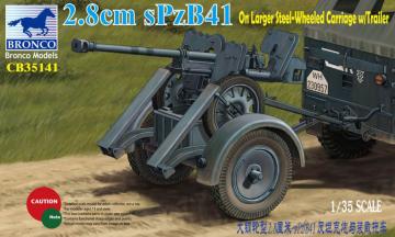 2.8cm sPzb41 On Larger Steel-Wheeled carriage w/Traile &middot; BRON CB35141 &middot;  Bronco Models &middot; 1:35