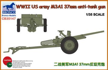 WWII US Army M3A1 37mm Anti-Tank Gun &middot; BRON CB35147 &middot;  Bronco Models &middot; 1:35
