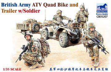 British Army ATV Quad Bike and Trailer w/Soldier · BRON CB35207 ·  Bronco Models · 1:35