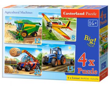 Agricultural Machines ,4 x Puzzle (8+12+15+20 Teile) · CAS 041039 ·  Castorland