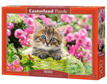 Kitten in Flower Garden - Puzzle - 500 Teile · CAS 52974 ·  Castorland