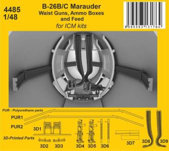 B-26B/C Marauder - Waist Guns, Ammo Boxes and Feed &middot; CMK 4485 &middot;  CMK &middot; 1:48