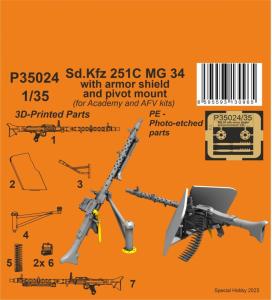 Sd.Kfz 251C MG 34 with armor shiels and pivot mount &middot; CMK P35024 &middot;  CMK &middot; 1:35