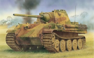 Panther F mit Gummiged. Stahllaufrollen · DR 6403 ·  Dragon · 1:35
