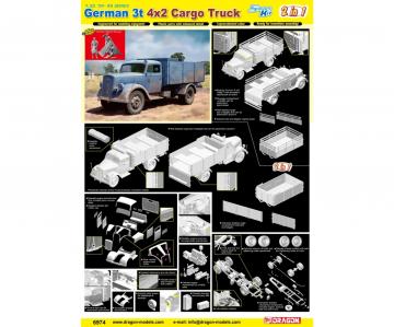 German 3t 4x2 Cargo Truck (2 in 1) · DR 6974 ·  Dragon · 1:35