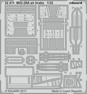 Russian MIG-29A Fulcrum - Air brake [Trumpeter] · EDU 32411 ·  Eduard · 1:32