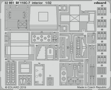 Messerschmitt Bf 110 C-7 - Interior [Revell] &middot; EDU 32951 &middot;  Eduard &middot; 1:32
