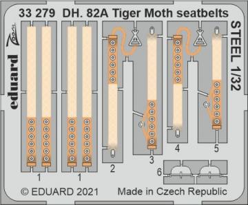 DH. 82A Tiger Moth - Seatbelts STEEL [ICM] · EDU 33279 ·  Eduard · 1:32