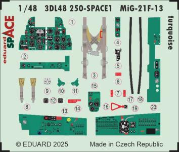 MiG-21F-13 turquoise - Space [Eduard] &middot; EDU 3DL48250 &middot;  Eduard &middot; 1:48