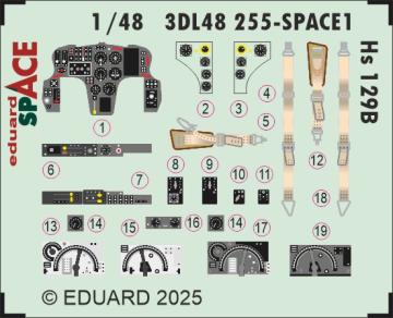 Hs 129B - Space [Takom] &middot; EDU 3DL48255 &middot;  Eduard &middot; 1:48