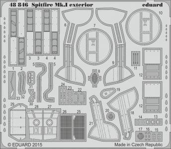 Supermarine Spitfire Mk.I - Exterior [Airfix] · EDU 48846 ·  Eduard · 1:48