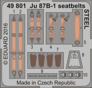 Junkers Ju 87 B-1 - Seatbelts STEEL [Airfix] &middot; EDU 49801 &middot;  Eduard &middot; 1:48