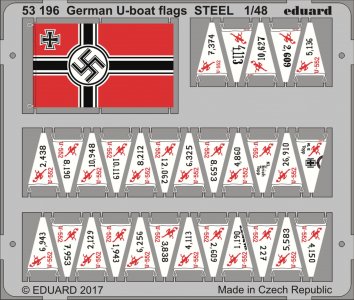 German U-boat flags [Trumpeter] &middot; EDU 53196 &middot;  Eduard &middot; 1:48