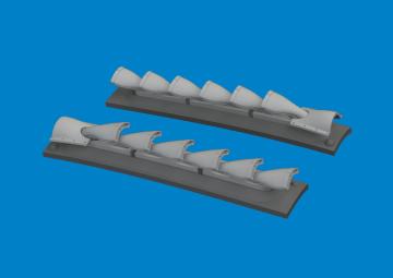 P-40 - Cold weather exhaust stacks fishtail - Print [Eduard] · EDU 6481098 ·  Eduard · 1:48