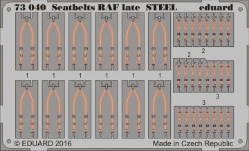 Seatbelts RAF late STEEL · EDU 73040 · Eduard · 1:72 Seatbelts RAF late STEEL · EDU 73040 · Eduard · 1:72
