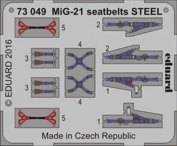 MiG-21 - Seatbelts STEEL · EDU 73049 ·  Eduard · 1:72