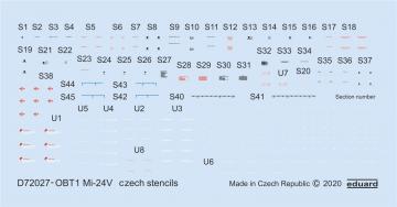Mi-24V - Stencils Czech [Zvezda] · EDU D72027 ·  Eduard · 1:72